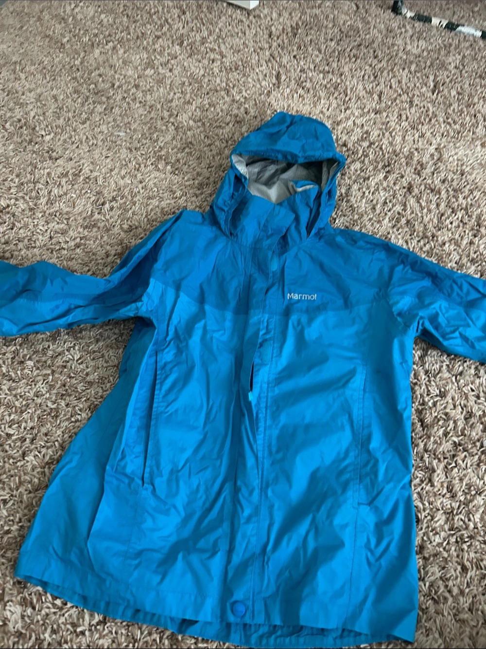 Marmot Kids' Hooded Rain Jacket - Bright Teal Blue